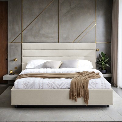 Velvet Upholstered Queen Size Platform Bed with Headboard & Storage Drawers - Leovsnove