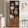 71.4" Tall Farmhouse 6-Shelf Wooden Bookcase with Doors, Industrial Display Storage for Bedroom, Living Room & Office - 4 of 4