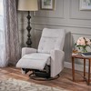 Fabric Swivel Glider Rocker Recliner Chair with Tufted Back and Modern Armrests - 3 of 4