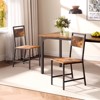 VEVOR Dining Chairs Set of 2,Wooden Table Chairs with Metal Frame and Backrest,Easy to Assemble Leather Side Chair,Walnut Chair,Rustic Brown and Black - 2 of 4