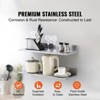 VEVOR 8.6" x 30" Stainless Steel Shelf, Wall Mounted Floating Shelving with Backsplash, 44 lbs Load Capacity Commercial Shelves - 3 of 4
