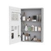 ARTLOGE 50x70cm Silver Mirror Medicine Cabinet Single Door Embedded/Surface Mounted Bathroom Cabinet W/ Storage Rack and Silent Hinge - 2 of 4