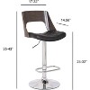 Sapphtopaz Bentwood Bar Stools with Upholstered, Swivel Barstools with Curved Seat and Back, Counter Height Bar Chairs for Kitchen, Living Room - 3 of 4