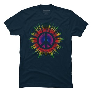 Men's Design By Humans Tie Dye Peace Sign By Mel00 T-Shirt - 1 of 4