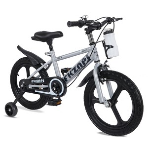 KWPZQEB Kids Bike for Ages 3-9 Years Old Boys Girls, 18 Inch High Carbon Steel Frame Kid's Bikes with Training Wheels, Multiple Colors - 1 of 4