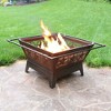 Sunnydaze Outdoor Camping or Backyard Steel Northern Galaxy Fire Pit with Cooking Grill Grate, Spark Screen, and Log Poker - 32" - 3 of 4
