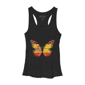 Women's Design By Humans Butterfly Flag Of Spain By GiftsIdeas Racerback Tank Top - 1 of 2