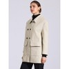 Allegra K Women's Peter Pan Collar Long Sleeve Double Breasted Classic Winter Outwear - 3 of 4