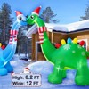 Itopfox 12ft Christmas Inflatable Dinosaur Arch Dual Dinosaurs with 8 LED Lights IP68 Waterproof Fan Outdoor Holiday Lawn Yard Decor 1 Piece - 2 of 4