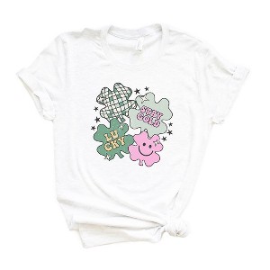 Simply Sage Market Women's Stay Gold Lucky Shamrocks Short Sleeve Graphic Tee - 1 of 3