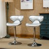 Roundhill Furniture Masaccio Cushioned Leatherette Upholstery Airlift Adjustable Swivel Barstool with Chrome Base, Silver, Set of 2 - 3 of 4