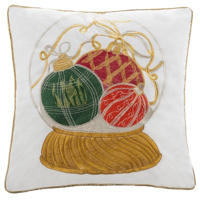 Wynter Pillow - White/Green/Red/Yellow - 18"X18" - Safavieh