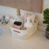 Life Story Small Storage Basket, Decorative Plastic Home Organizer, Lightweight Versatile Tub with Built-In Handles, 4 Quart, White, 8 Pack - 3 of 4