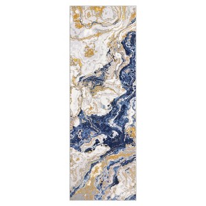 COZONY Washable Abstract Rug, Modern Marble Print Low Pile Carpet for Living Room and Office - 1 of 4
