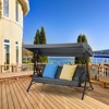 Tangkula 3 Person Patio Swing Hammock w/Convertible Seat Swinging Chair Bench for Garden Poolside Balcony - 2 of 4