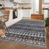5x7 Washable Area Rug Distressed Geometric Print Mat Living Room Foldable Thin Rug Indoor Non Slip Carpet Non-Shedding Vintage - 4 of 4