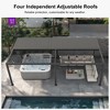 PURPLE LEAF  Outdoor Louvered Pergola with Adjustable Metal Roof for Patio Backyard Garden Grey Hardtop Gazebo - 4 of 4