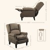 Vibrating Massage Recliner Chair with Heat, Wingback Push Back Reclining Chair for Living Room - 3 of 4
