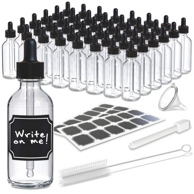 Nevlers 2 Oz Leakproof Clear Glass Dropper Bottles