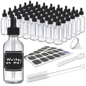 Nevlers 2 Oz Leakproof Clear Glass Dropper Bottles - 1 of 4