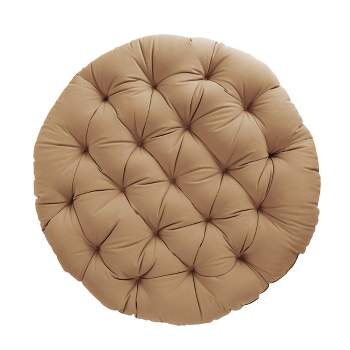 SORRA HOME Tan Tufted Chair Cushion Round U-Shaped Back 16 x 16 x 3  HDS678621SC - The Home Depot