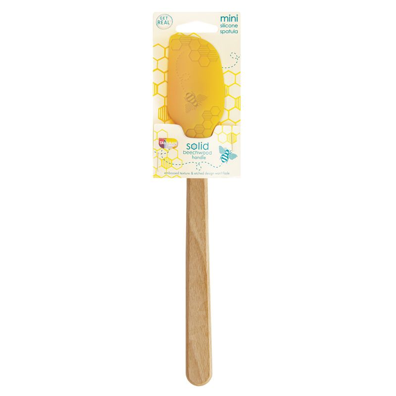 Talisman Designs Beechwood Small Silicone Spatula, Honey Bee Collection, Yellow, 1 of 2