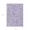 Lavender Purple And Ivory Paisley Washable Indoor Outdoor Area Rug - 3 of 4