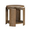 Vynxaria Modern Round End Table, Open Shelf, Brown Finish, 24" Dia x 24.5" H - 2 of 4