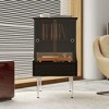 Famapy Retro-Modern Aesthetic Turntable Cabinet: Glass Doors, LED Lighting & Vinyl - Centric Design - 2 of 4