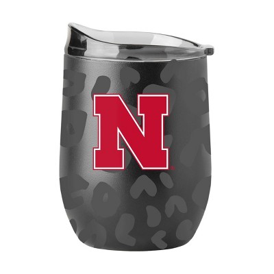 NCAA Nebraska Cornhuskers 16oz Black Leopard Stainless Steel Wine Tumbler