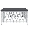vidaXL Patio Footstool with Cushion White Woven Fabric - 3 of 4