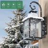 23" H 2-Pack Outdoor Wall Lantern Light Vintage Black Metal Sconce with Clear Seeded Glass for Porch Patio and Garden (Bulb Not Included) - 4 of 4