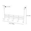 Home Mart Goods Heavy Duty White Over The Door Hanger Hanging Rack 5 Hooks Organizer - 2 of 4