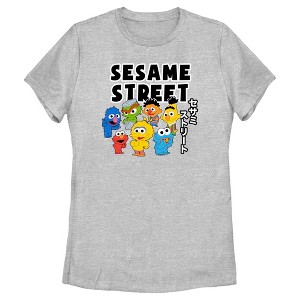 Women's Sesame Street Kawaii Characters Group T-Shirt - 1 of 4