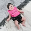 Pavilion Gift Company - The Usual - 12-24 Months Pink & Black Romper with Headband - Leotards and Bodysuits - 2 of 4