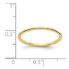 Black Bow Jewelry 1.2mm 14k Yellow Gold Polished Half Round Stackable Band - 4 of 4