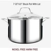 Aoibox 14-Piece Nickel Free Stainless Steel Cookware Set, Whole-Clad 3-Ply Mirror Polished Pots and Pans, Healthy Induction Cookware with Steamer - 3 of 4