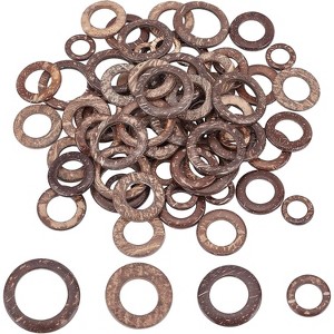 80pcs Wooden Linking Rings, 4 Styles Coconut Wood Hollow Circle Connectors for Jewelry DIY (20-38mm) - 1 of 4