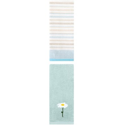 REGALWOVEN Cotton Decorative Hand Towel Set for Bathroom 13" x 30"/13" x 27" 2 Pcs