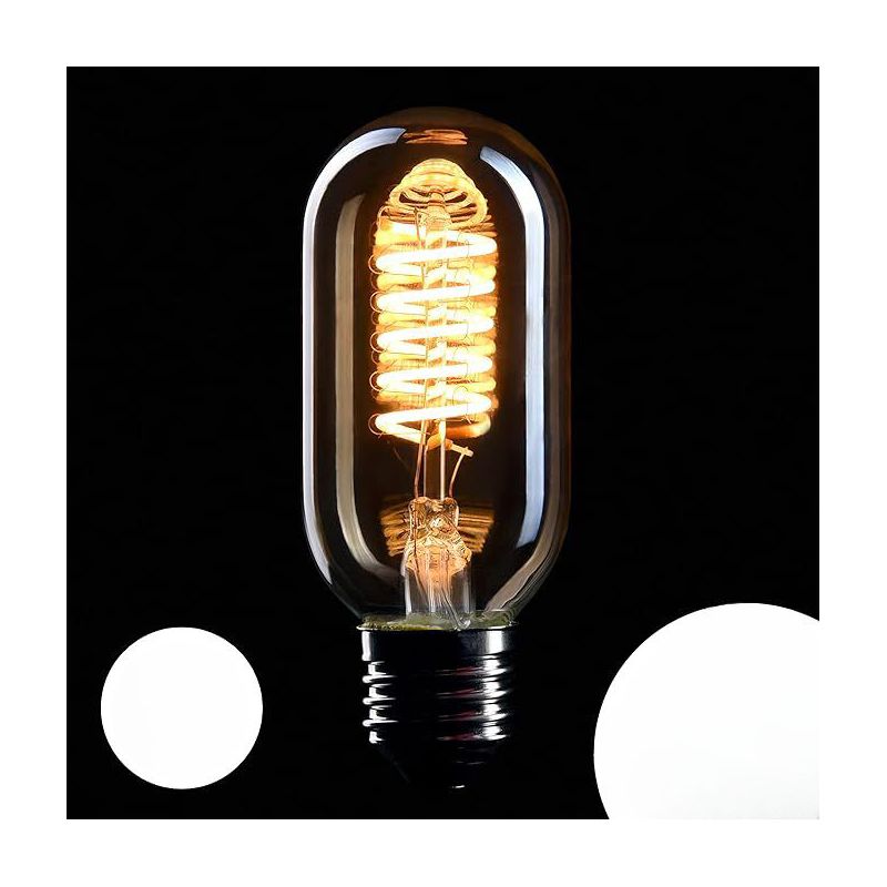 CROWN LED 110V-130V, 40 Watt Edison Light Bulb, EL06, E26 Base Dimmable Incandescent Bulbs, 3 Pack, 3 of 4