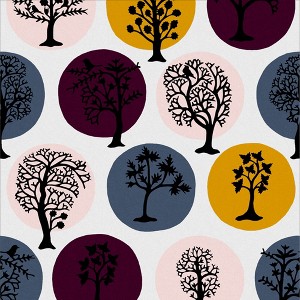 Party Land Magic Pink Yellow and Blue Trees Abstract Paste the Wall Wallpaper - 1 of 4