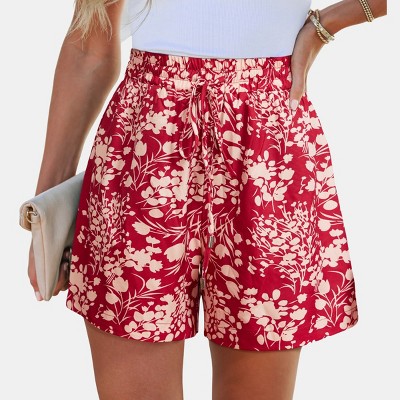 Women's Vibrant Floral Print High-Waisted Cover Up Shorts - Cupshe