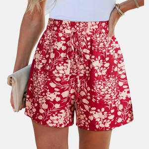 Women's Vibrant Floral Print High-Waisted Cover Up Shorts - Cupshe - 1 of 4