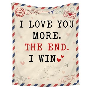 Christmas Anniversary Couple Gifts for Women - I Love You More Soft Fleece Throw Blanket 50x60 in - 1 of 4