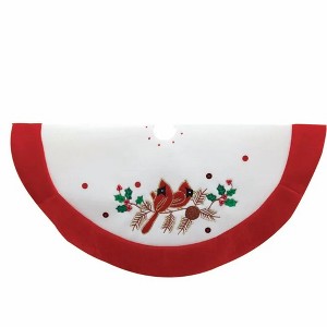 Christmas 20.0" Fabric Mini Tree Skirt Red Glitter Sequins Kurt S. Adler Inc  -  Tree Skirts - 1 of 3