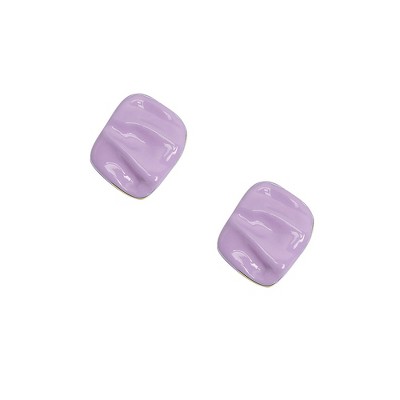 SOHI Women's Lilac Textured Enamel Stud Earrings