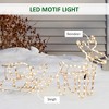 Aghana Digitals 35" LED Motif Reindeer & Sleigh Decor, 192 Warm White Lights, IP44 Waterproof Steel - 4 of 4