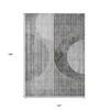 Charcoal Gray And Silver Geometric Washable Indoor Outdoor Area Rug - 3 of 4
