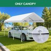 Racxily 10x20 Ft Carport Replacement Canopy Cover Garage Top Tent Shelter with 36 Ball Bungee Cords Heavy Duty Waterproof UV & Tear Resistant, White - 3 of 4