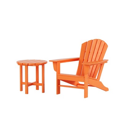 WestinTrends Dylan HDPE Outdoor Patio Adirondack Chair with Side Table (2-Piece Set)